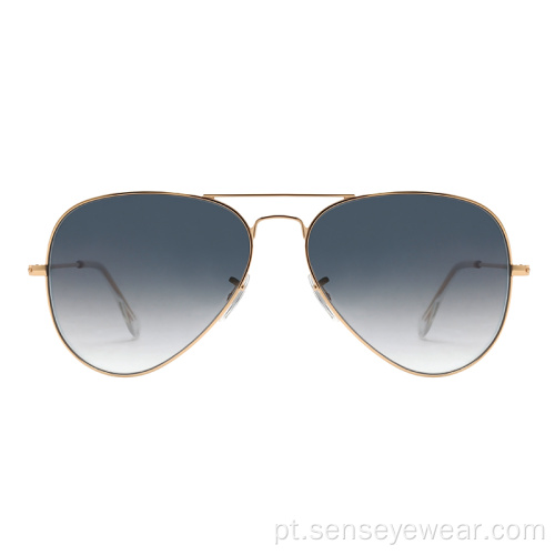 Lentes de óculos de aço inoxidável clássico lentes de sol dos óculos de sol